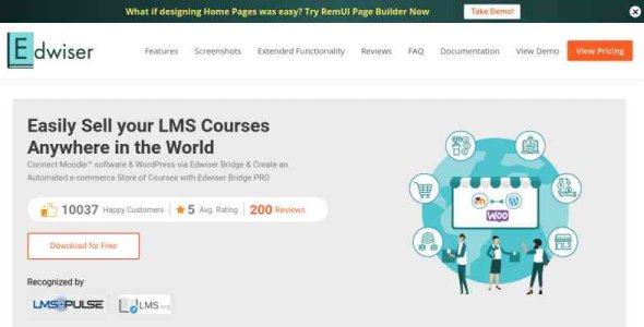Edwiser Bridge Pro v3.0.7 + All addons Bundle - WordPress Moodle LMS Integration